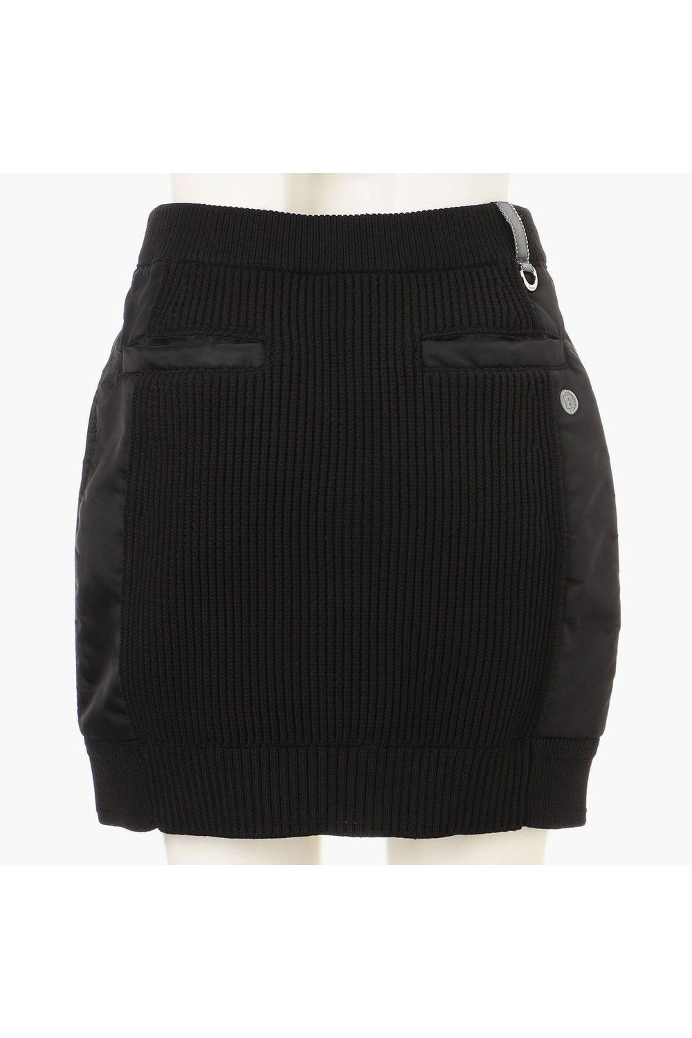 【26AW】【レディース】 WOMEN’S WINDBLOCK DOCKING RIB KNIT SKIRT / 畦編みニット&ナイロンツイル ハイブリッドニットスカート (ブラック)