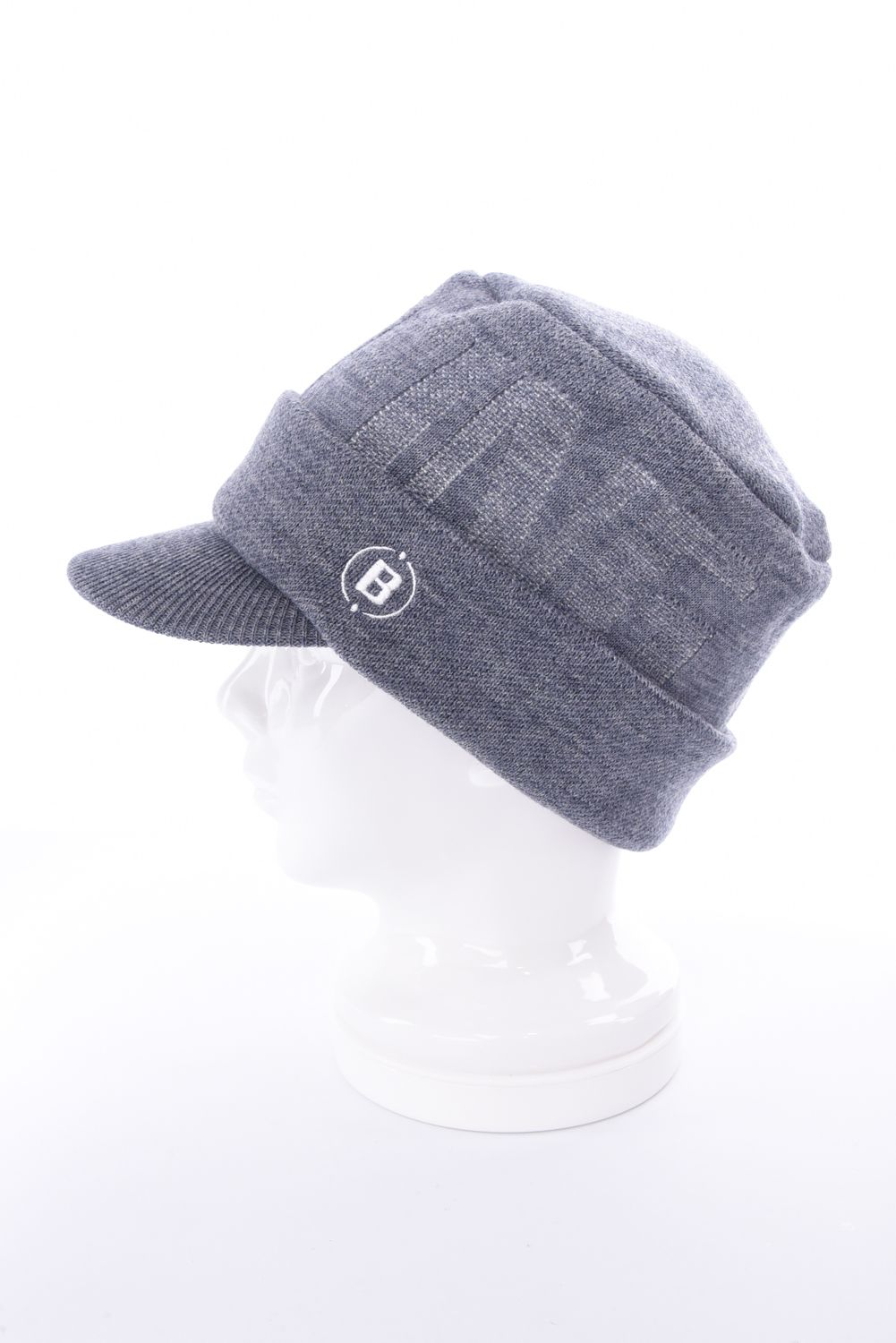 MS WR WOOL KNIT WORK CAP / ブランドロゴジャカード ニットワークキャップ (グレー)
