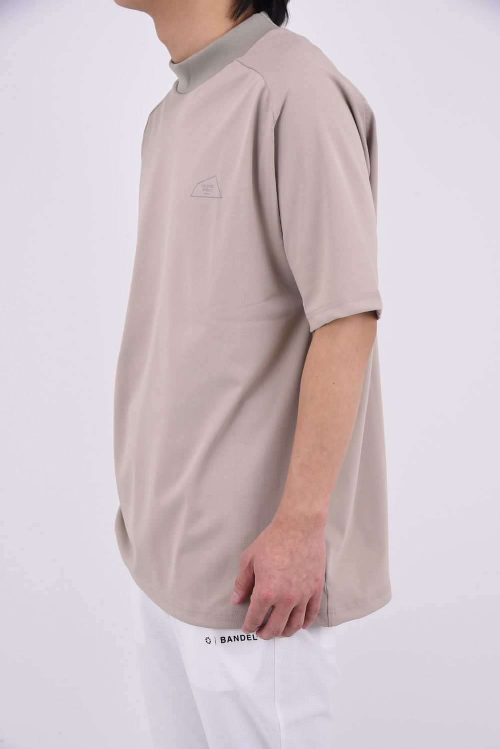 【26SS】 Alohea Mockneck SS（LOCAL GOLFERS UNION） / ショートスリーブ モックネックTシャツ (ベージュ)