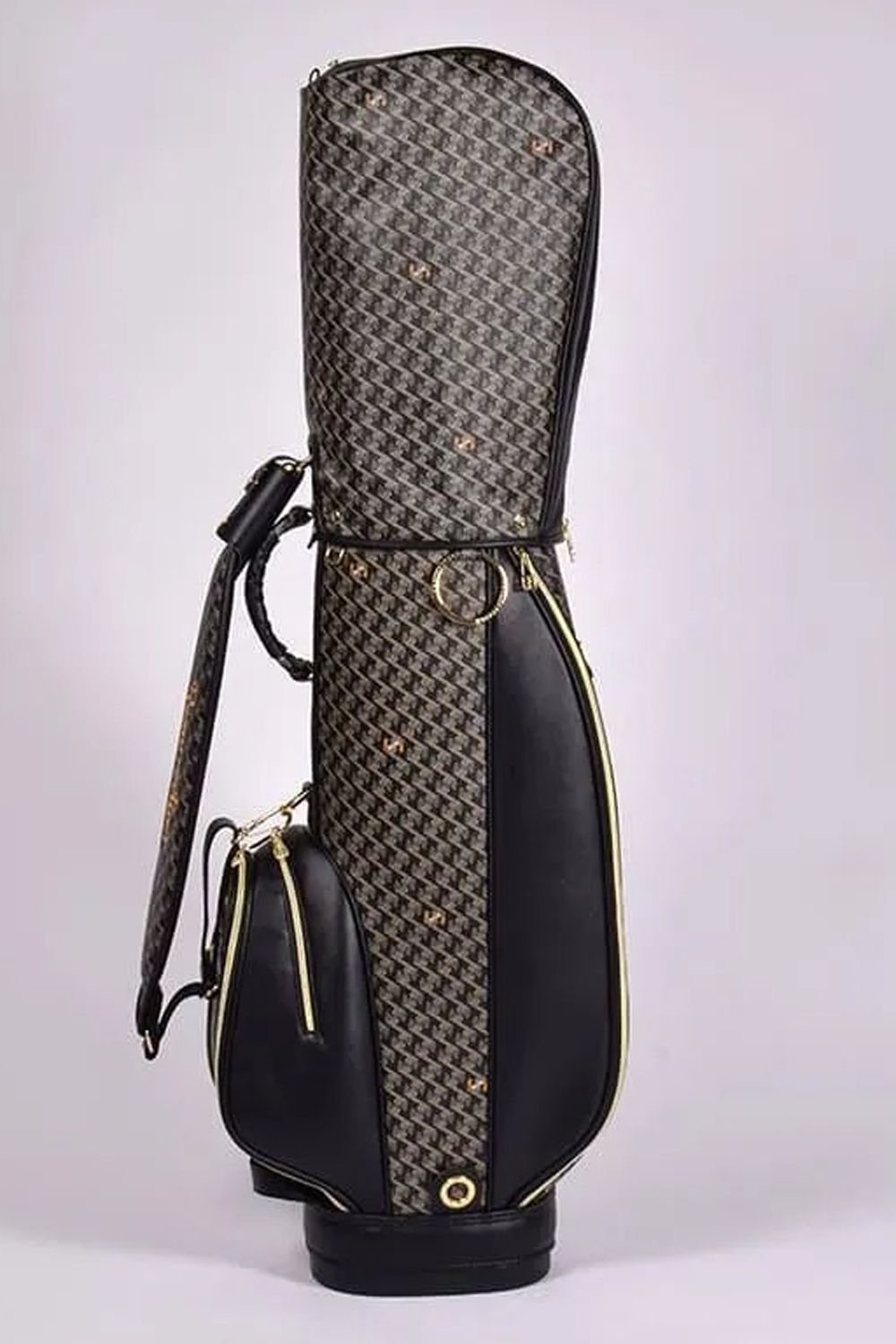 【26SS】【銀行振込・代金引換不可】【返品・交換不可】 RALLINA (ラリーナ) / ブランドオリジナルテキスタイル カートタイプ キャディバッグ （ダークブラック）*