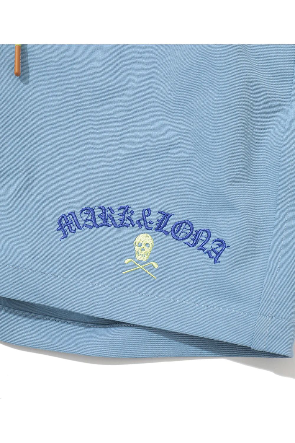 【26SS】 SOVEREIGN UTILITY TWILL SHORTS / ポリエステルツイル ブラックレターフォントロゴ ショートパンツ (サックス)