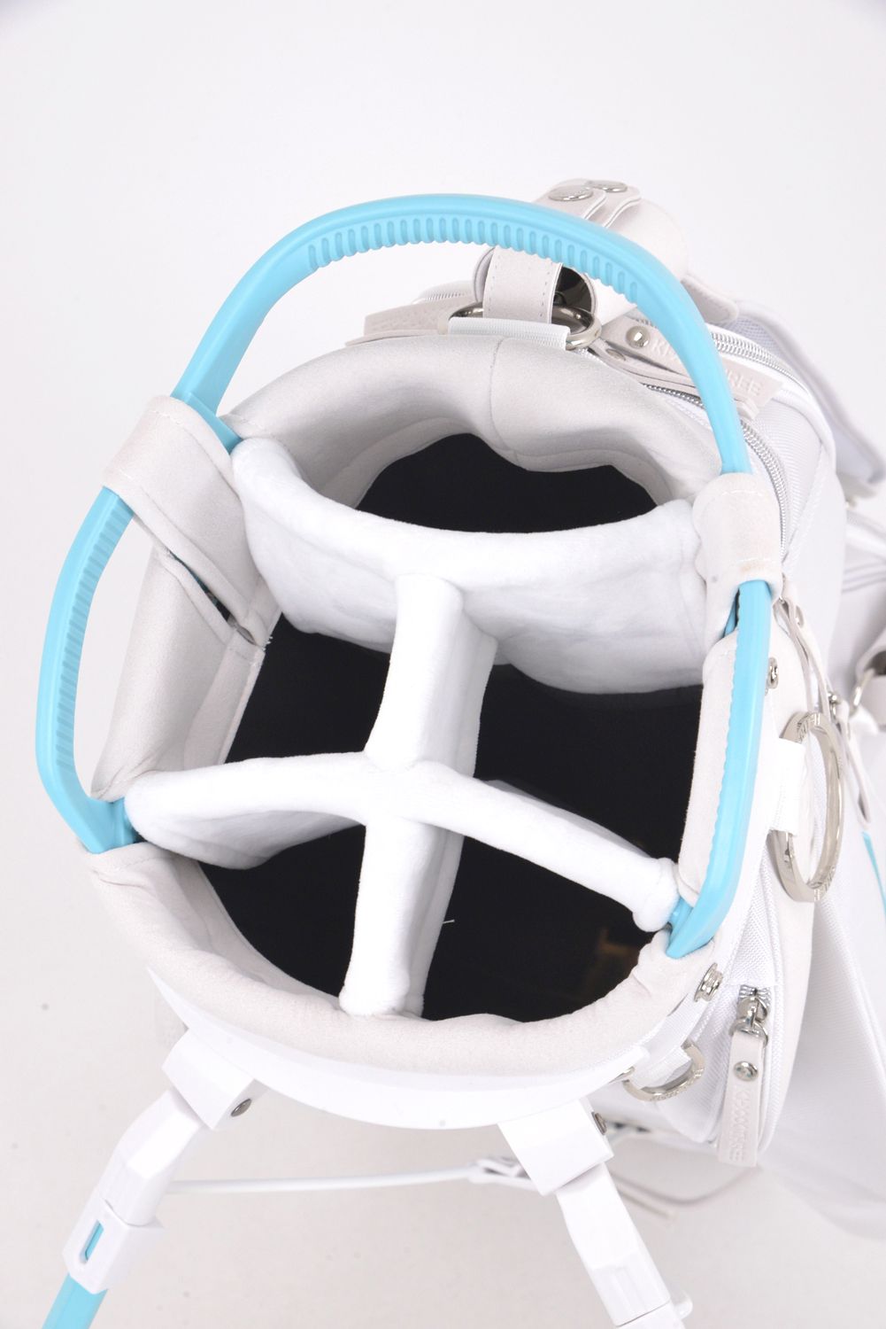 NYLON BASKET STAND CB / ナイロン バスケット スタンドキャディバッグ (ホワイト/ターコイズ)