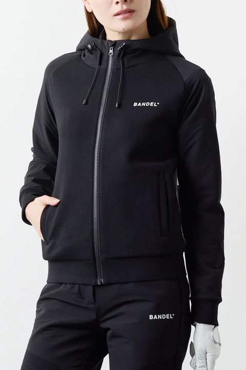 【25AW】【レディース】 SWITCH RAGLAN SLEEVE ZIP HOODIE / ボンディング素材 ラグランスリーブ ハイネックジップフーディー (ブラック)