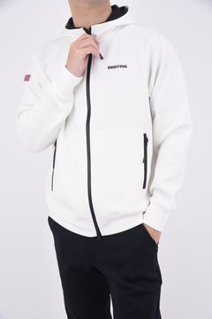 MENS FAKE LAYERED PARKA / フェイクレイヤード ジップアップパーカー (ホワイト)
