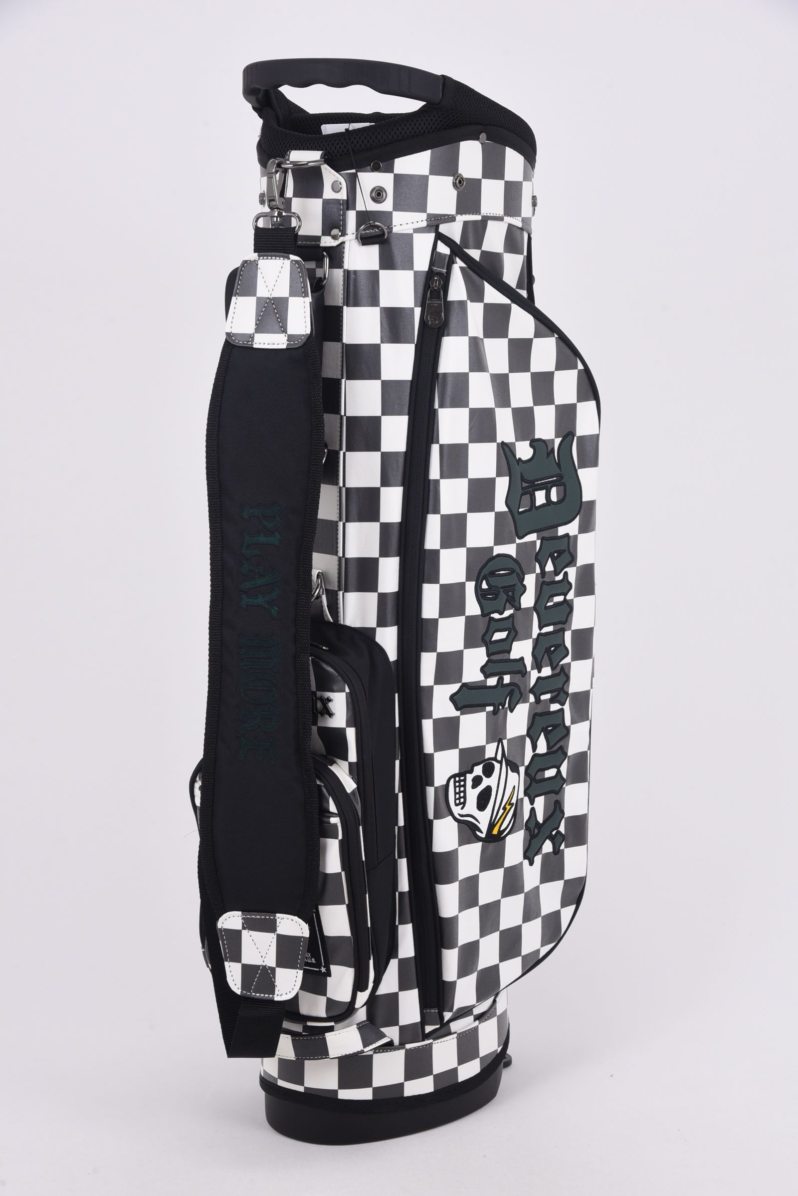 【銀行振込・代金引換不可】【返品・交換不可】 ALL CHECKER CADDIE BAG / 総チェック柄 スタンドタイプ キャディバッグ (ホワイト)