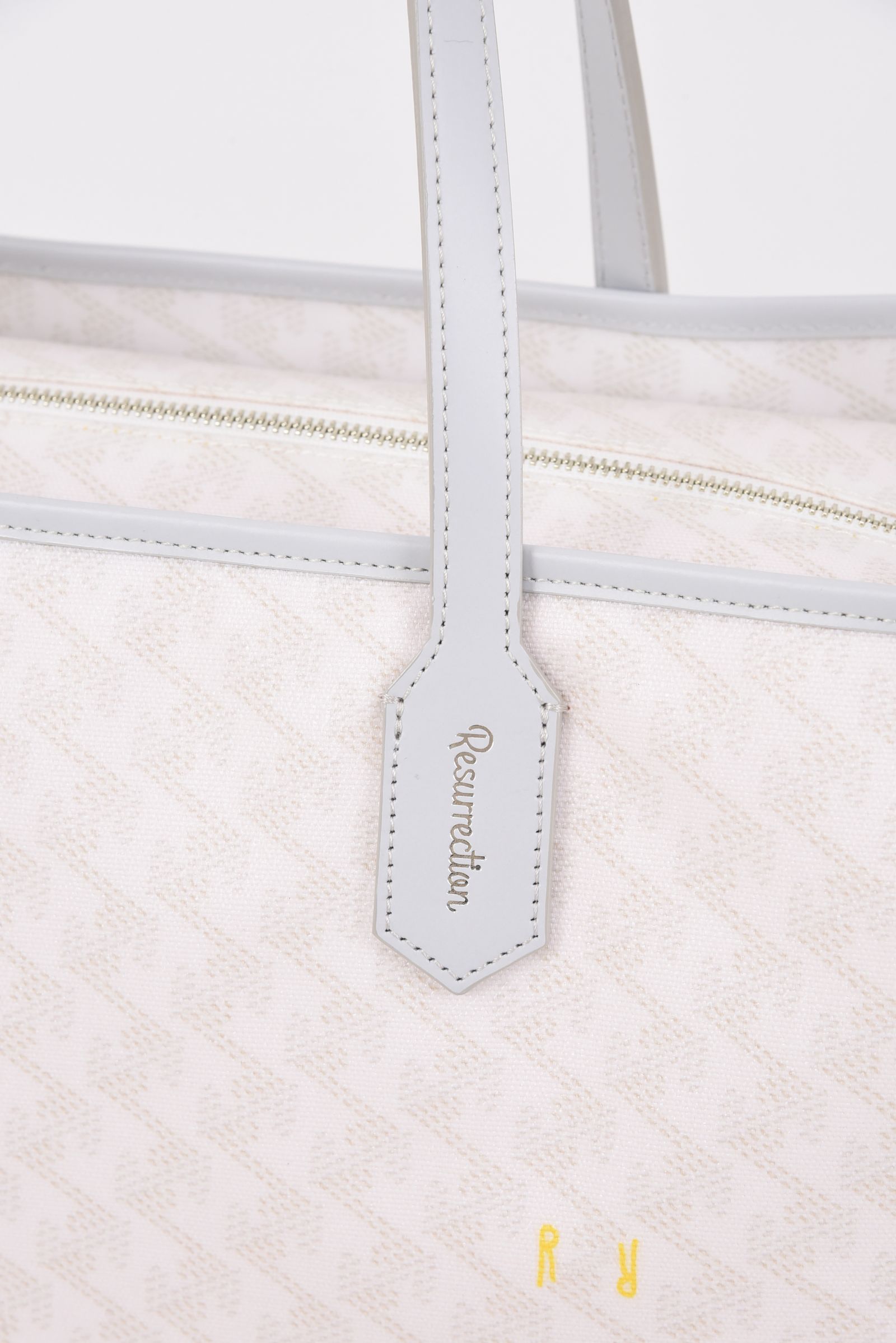 【26SS】  LANIUS SQUARE BIG (ラニウス スクエア ビッグ) / ブランドオリジナルテキスタイル ボストンバッグ （モノホワイト）*