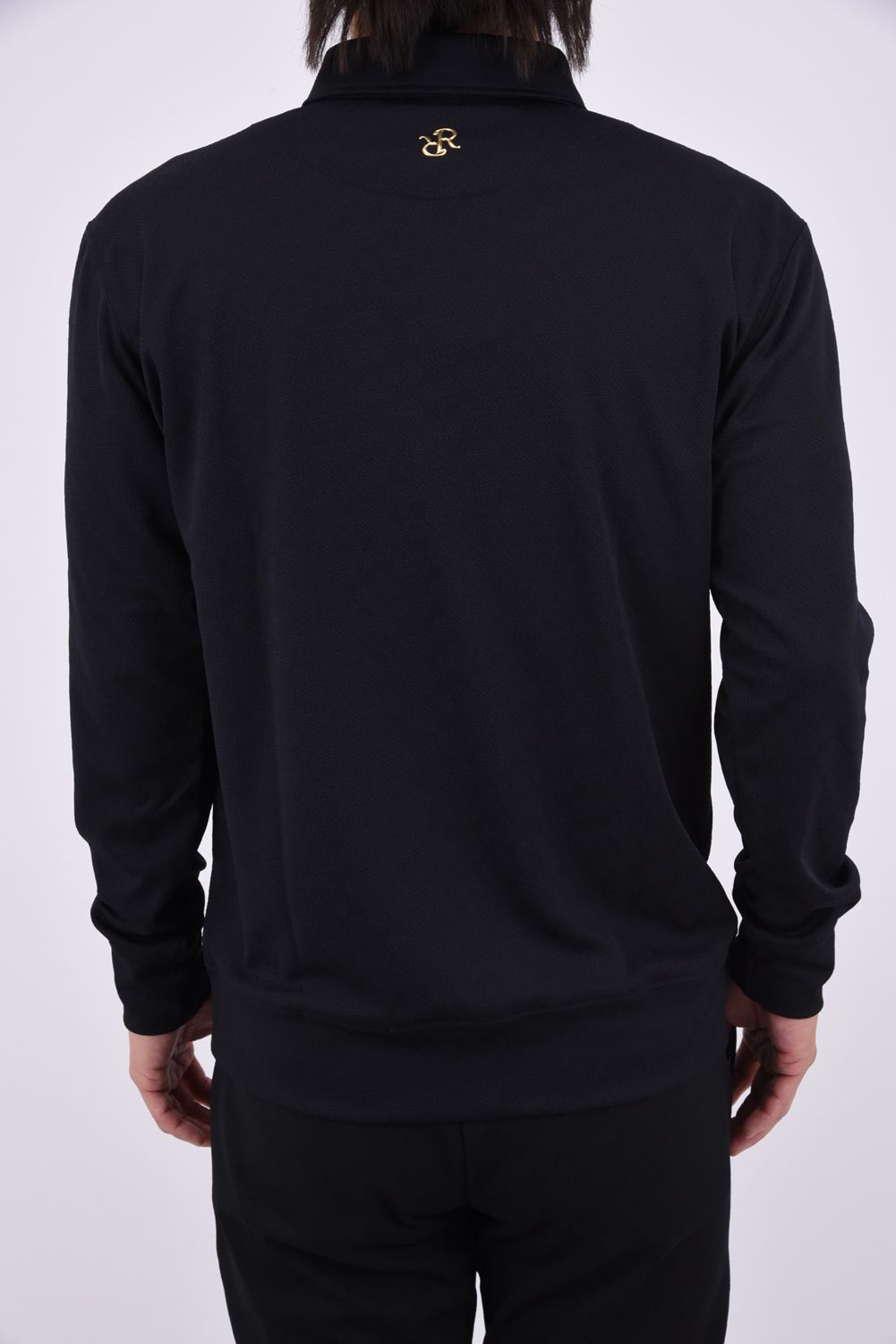 【26AW】 MENS GM JACQUARD POLO L/S / オリジナルテキスタイルジャガード 長袖 ボタンダウンポロシャツ (ブラック)*
