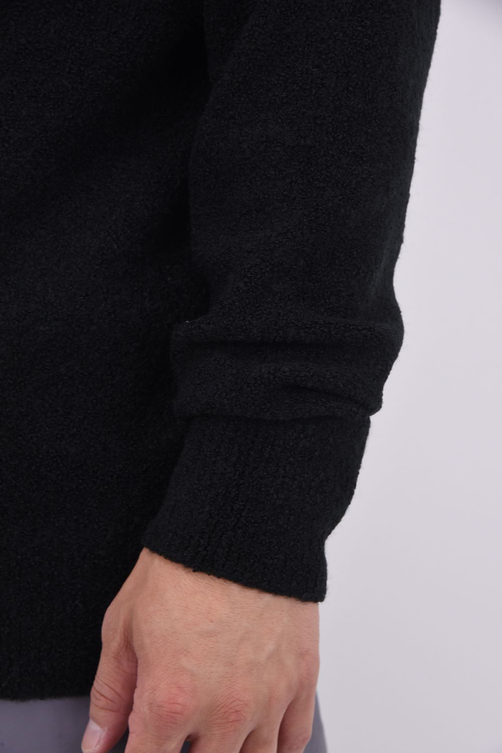 【25AW】MEN'S MS BOUCLE YARN TURTLENECK KNIT / ブークレヤーン タートルネックニット (ブラック)
