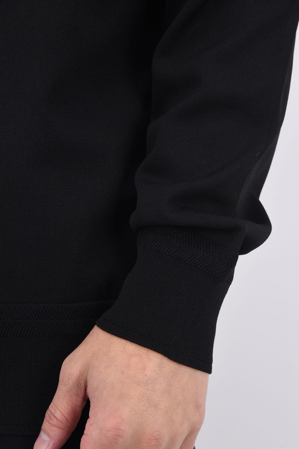 【26SS】 MEN'S WR CREWNECK KNIT / 超撥水糸 ブランドロゴジャカード クルーネックニット (ブラック)