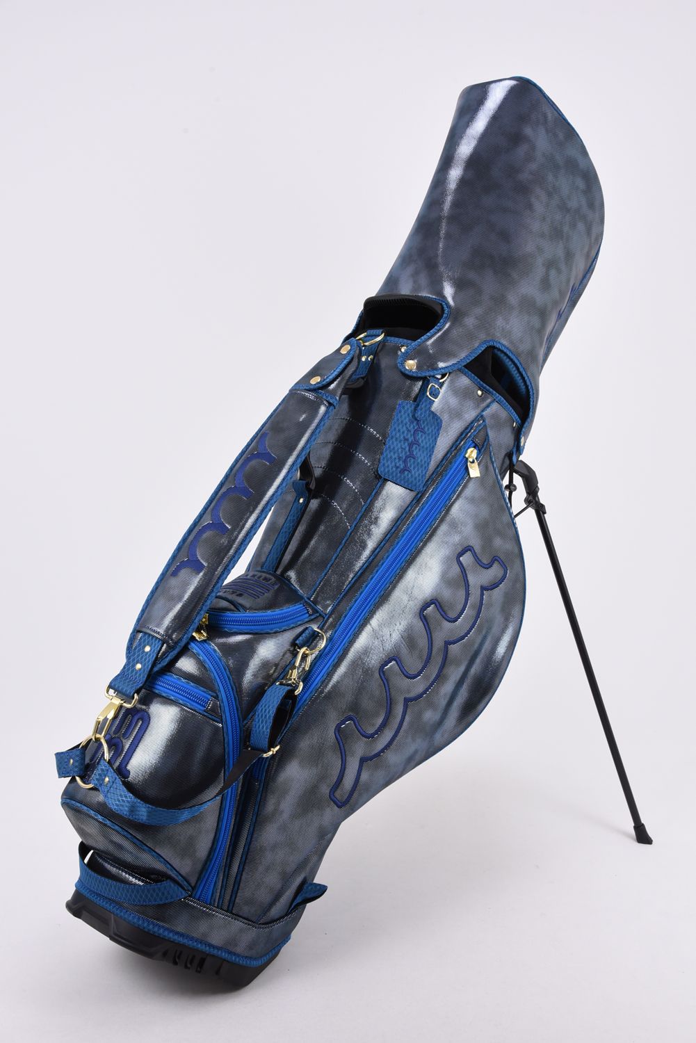 【26AW】 METALLIC CADDY BAG & HEAD COVER / メタリック 14分割 スタンドタイプ キャディバッグ&ヘッドカバーセット (ブルー)