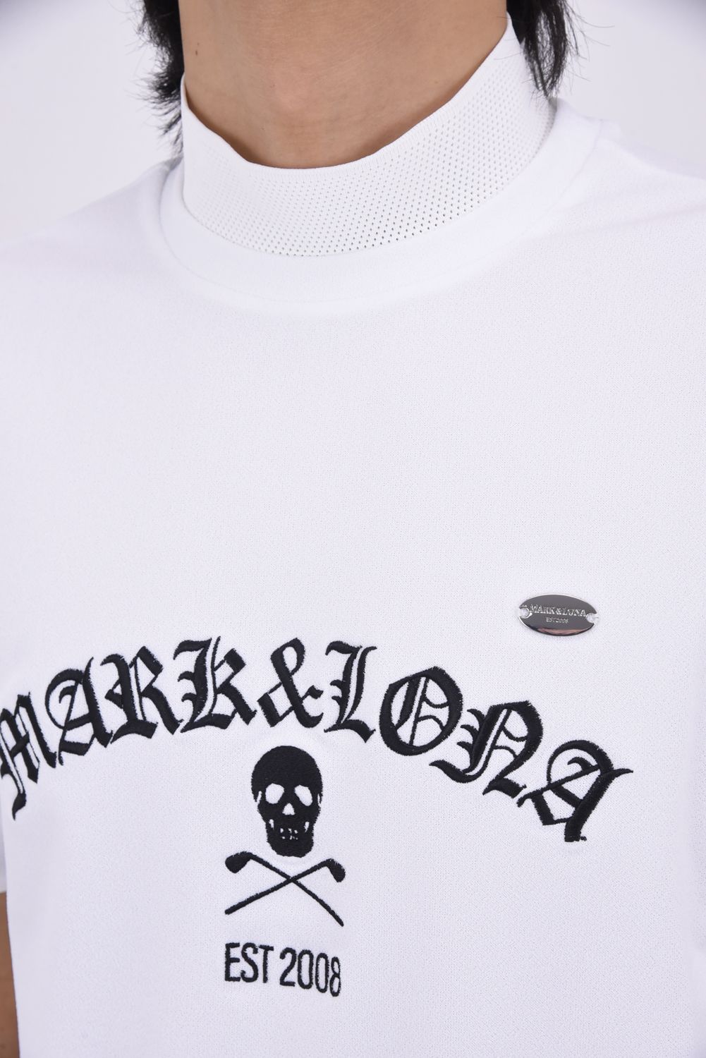 【26SS】 SOVEREIGN PILE MOCK NECK TEE / パイル生地 ブラックレターフォントロゴ モックネックTシャツ (ホワイト)