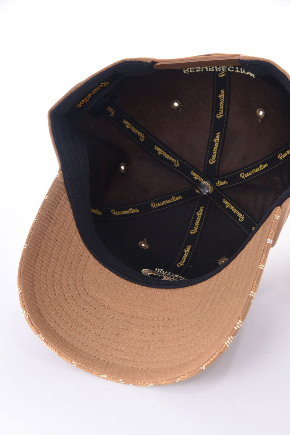 GM BRIM CAP / RRロゴ刺繍 オリジナルテキスタイル ブリムキャップ (キャメル)