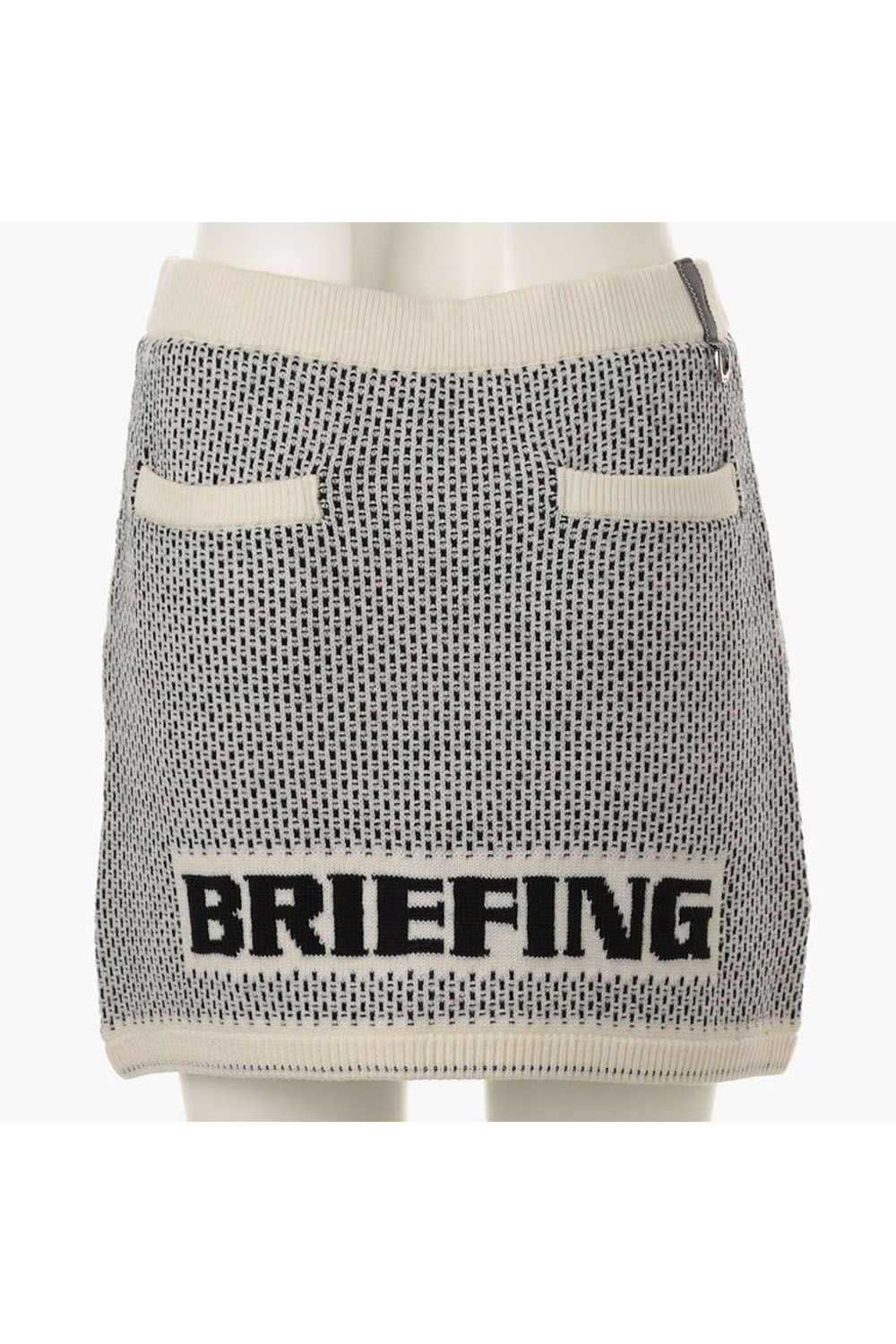 【レディース】 WOMEN'S MERINO WOOL LOGO KNIT SKIRT / カレッジスウェット風 メリノウール スカート (ホワイト)