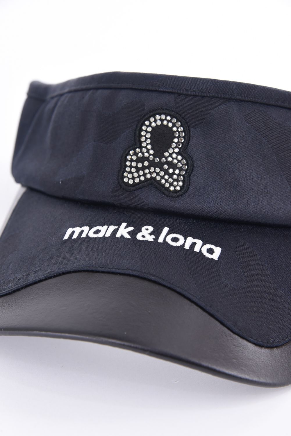 GAUGE CRYSTAL ICON VISOR / オリジナルカモジャカード 異素材切り替え サンバイザー (ブラック)