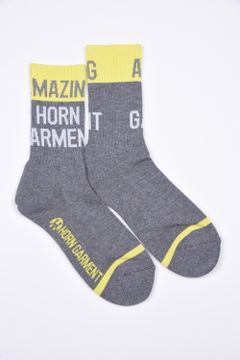 L.M.U CUSHION SOCKS / ワードカラー ミドルソックス グレー