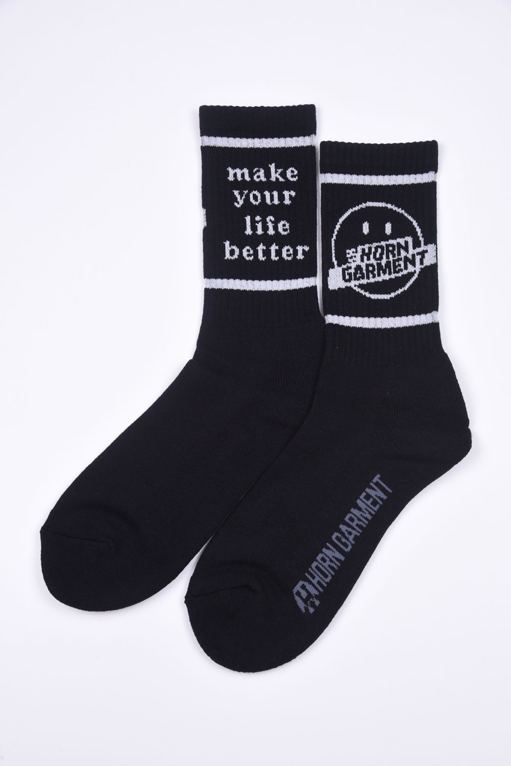 GIMIE SOCKS / レトロモチーフ ミドルソックス ブラック