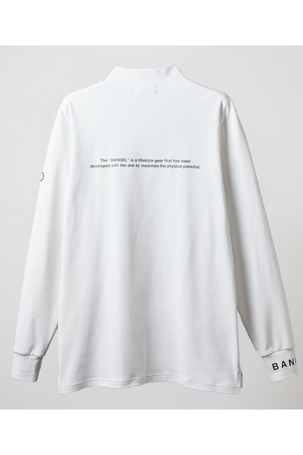 BASIC LOGO L/S MOCK NECK SHIRTS / ブランドロゴ ロングスリーブ モックネックシャツ (ホワイト)