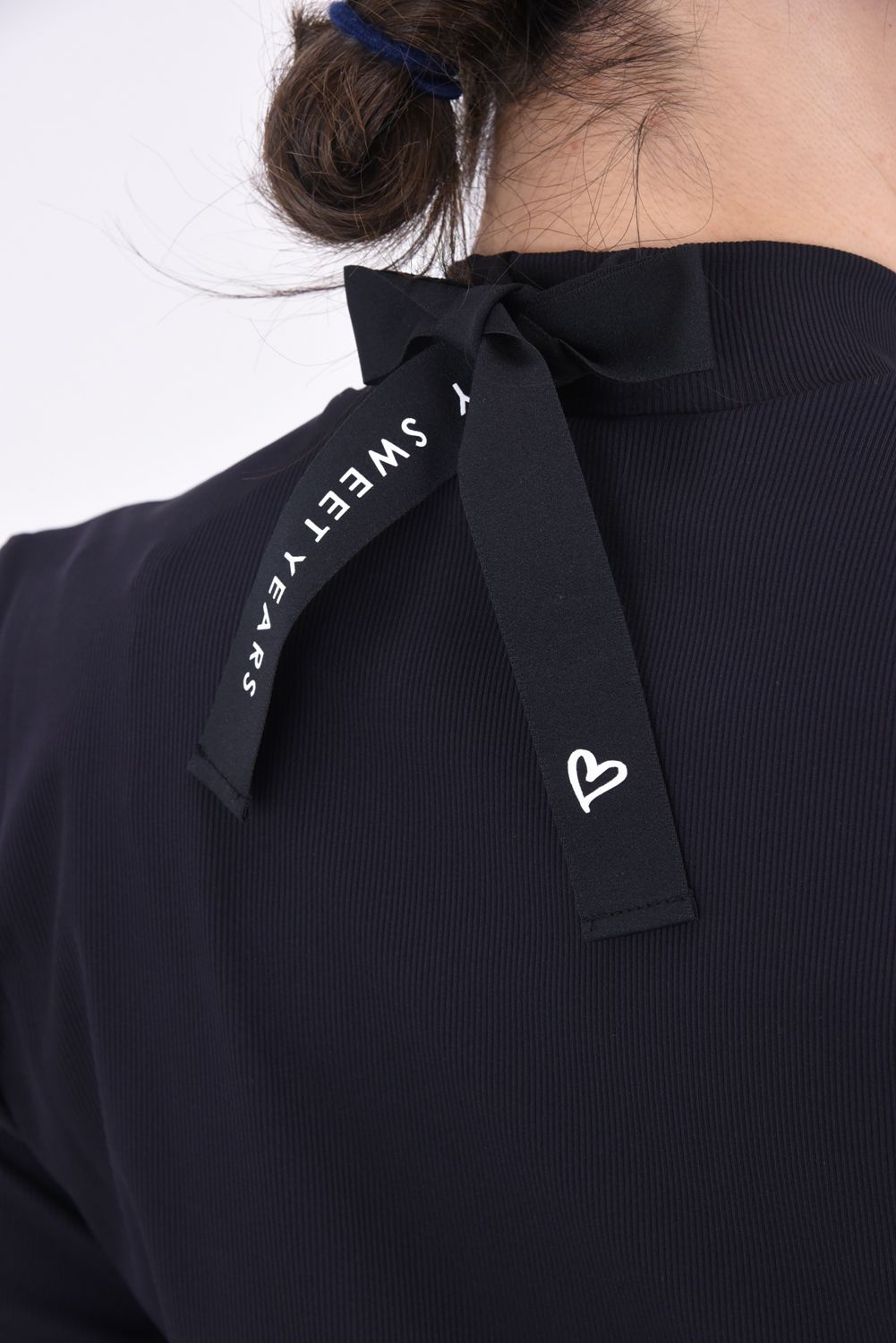 【レディース】CARVICO MOCK NECK SHIRTS / カルビコ生地 モックネック 長袖Tシャツ (ブラック)*