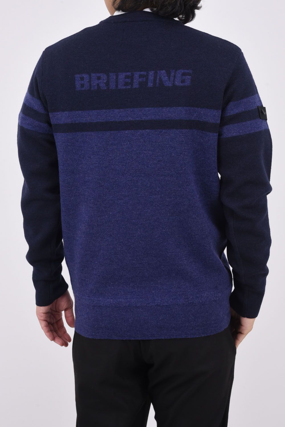 新素材新作 BRIEFING - MEN'S MERINO WOOL STRIPE LOGO CREWNECK KNIT メンズウェア