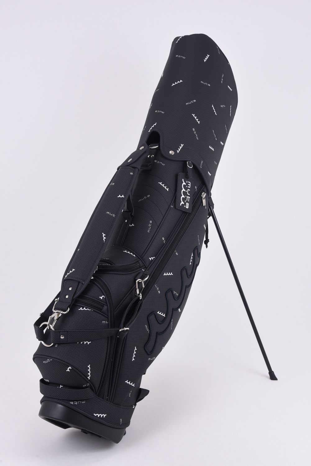 【銀行振込・代金引換不可】【返品・交換不可】 CADDY BAG / パンチング 総柄刺繍 キャディバッグ (ブラック)