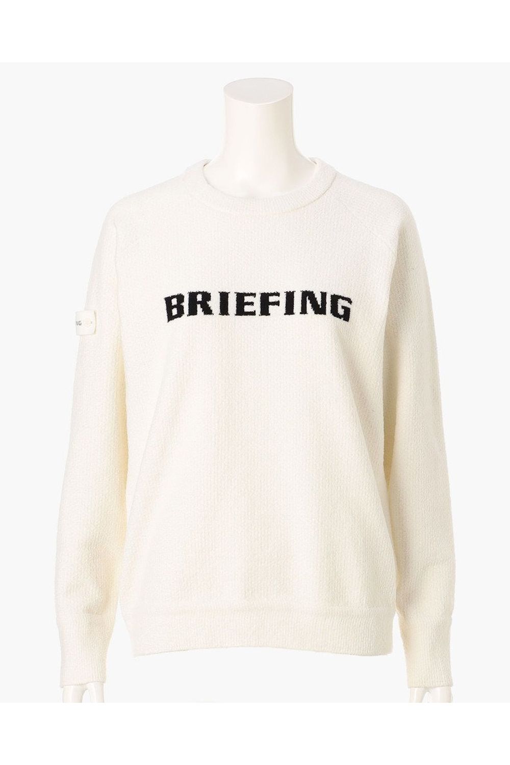 【26AW】【レディース】 WOMEN’S AIRY YARN KNIT CREWNECK / エアリーファブリック ブランドロゴ クルーネックニット (ホワイト)