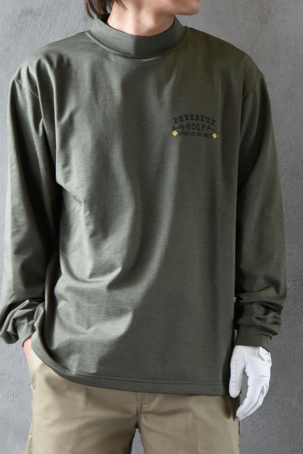 【26AW】 DVG spirit of the West MOCK TEE / バックプリント 長袖モックネックTシャツ (オリーブ)