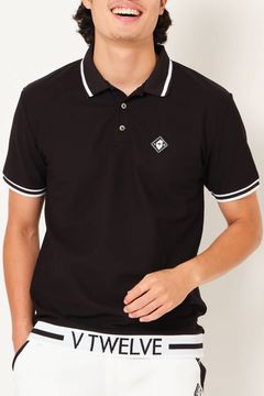 LIB OUT POLO / V12ロゴ フィールドセンサーカノコ ポロシャツ (ブラック)