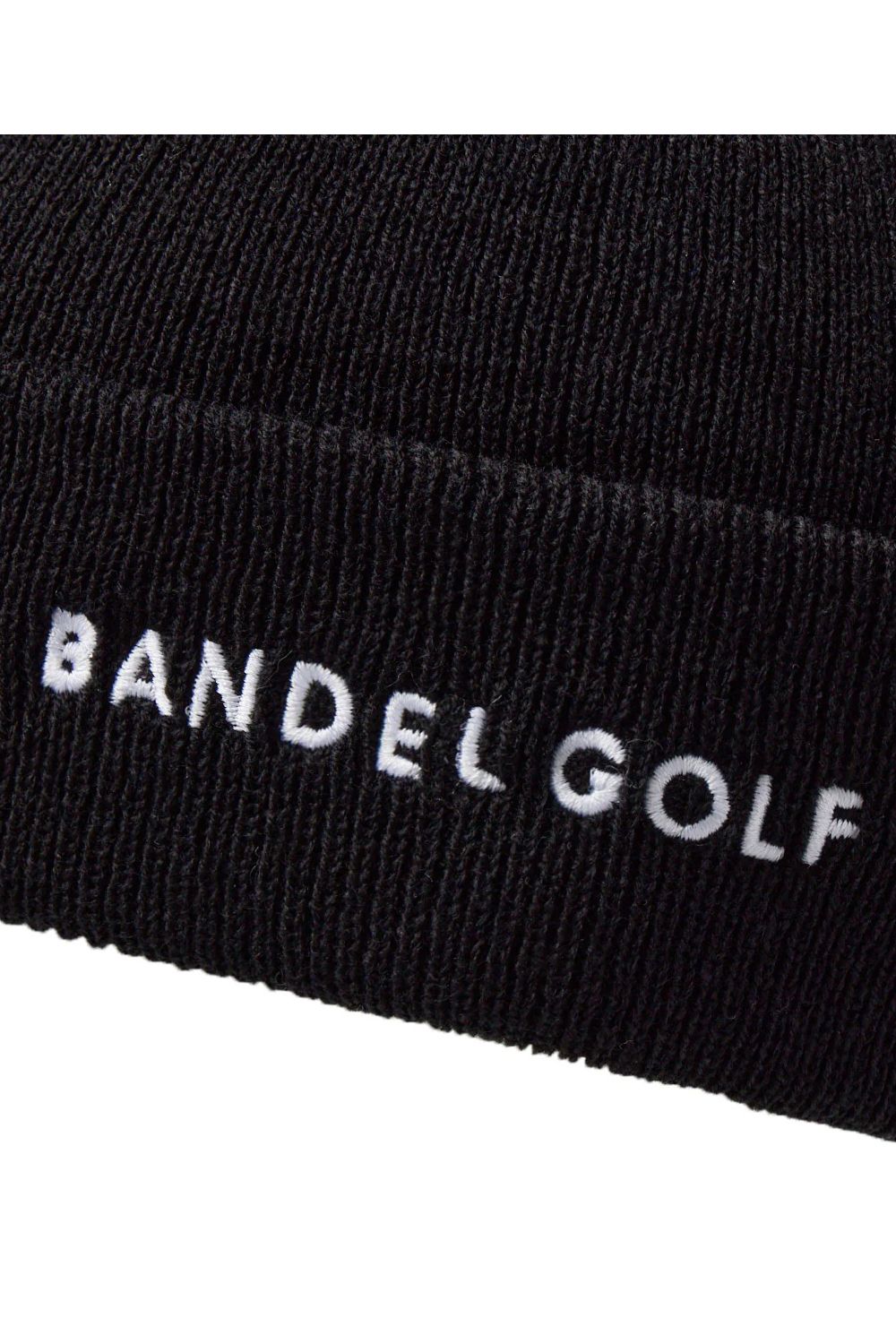 SIDE LOGO BONBON KNIT / ロゴ刺繍 ボンボンニットキャップ (ブラック)