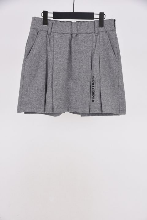 【25AW】【レディース】 WARM HOUNDSTOOTH SKIRT / 裏起毛 千鳥柄スカート (チャコール)