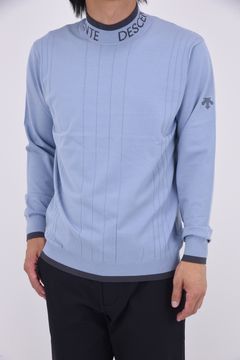 【25AW】 レーヨン混モックネックセーター (ブルー)
