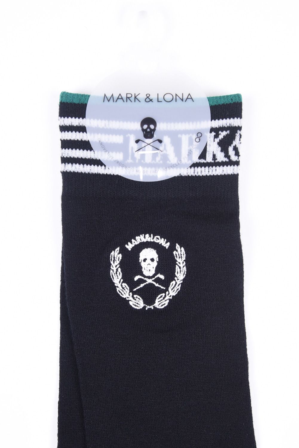 【26SS】【レディース】 LAUREL SKULL OVER-KNEE SOCKS / アイアンスカル刺繍 オーバーニーソックス (ブラック)