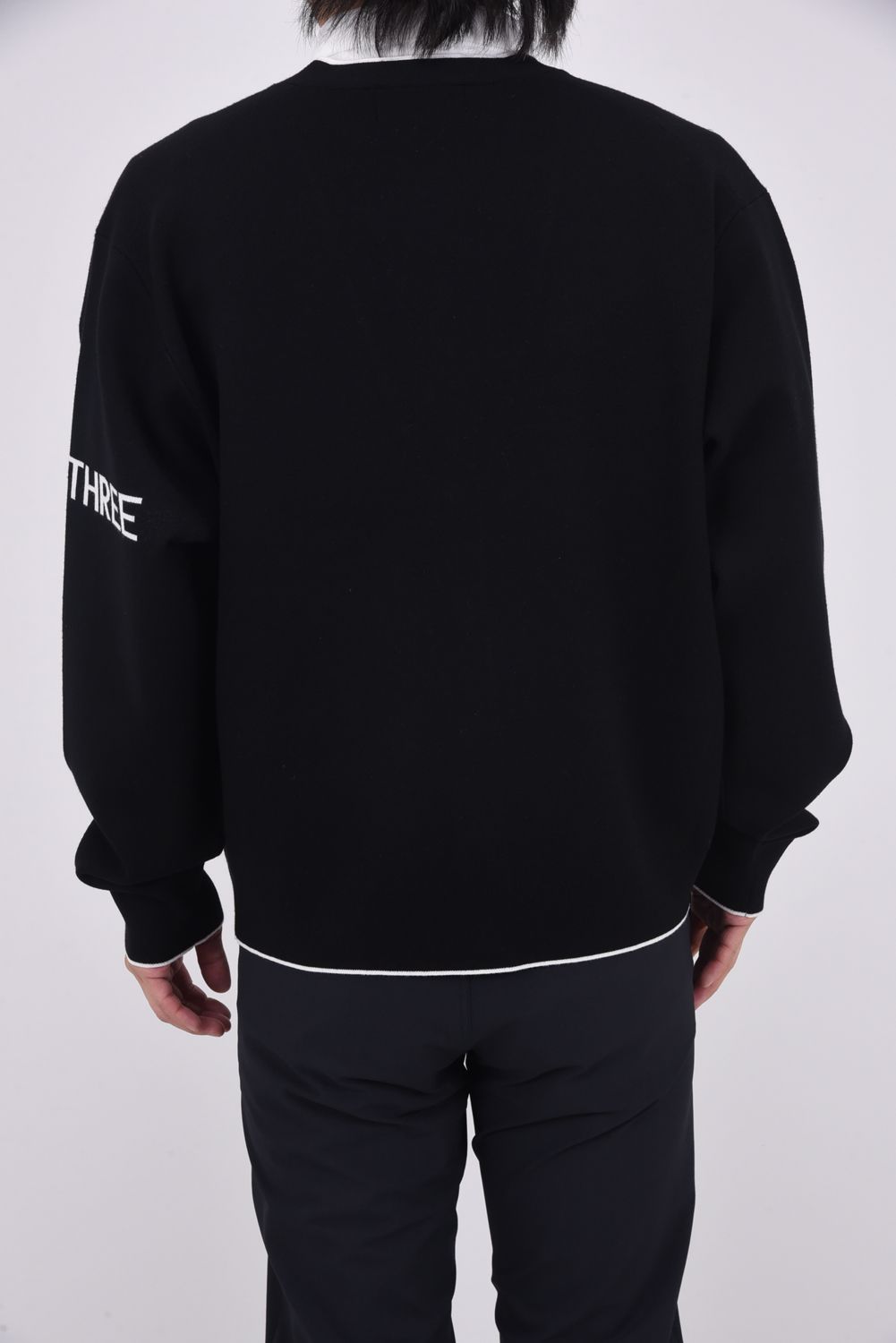 【25AW】 RIB LINE KNIT CARDIGAN / リブ ライン ニット カーディガン (ブラック)