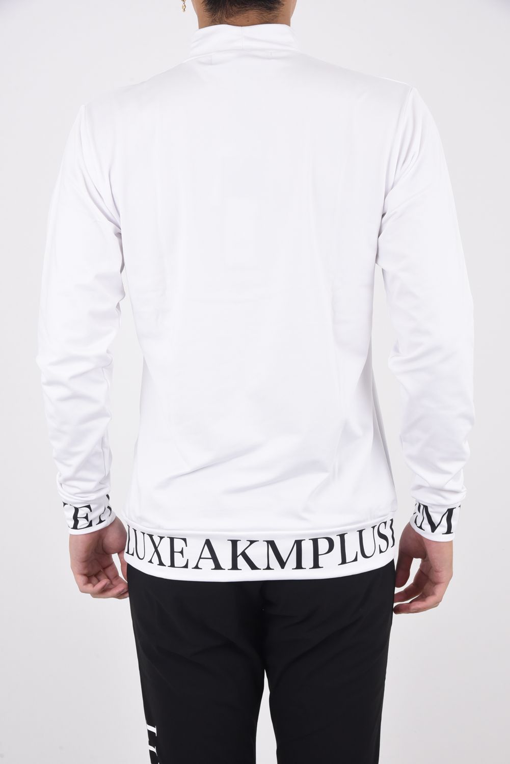 HEM LOGO HIGH NECK T-SHIRTS / 裾ロゴ モックネック Tシャツ ホワイト