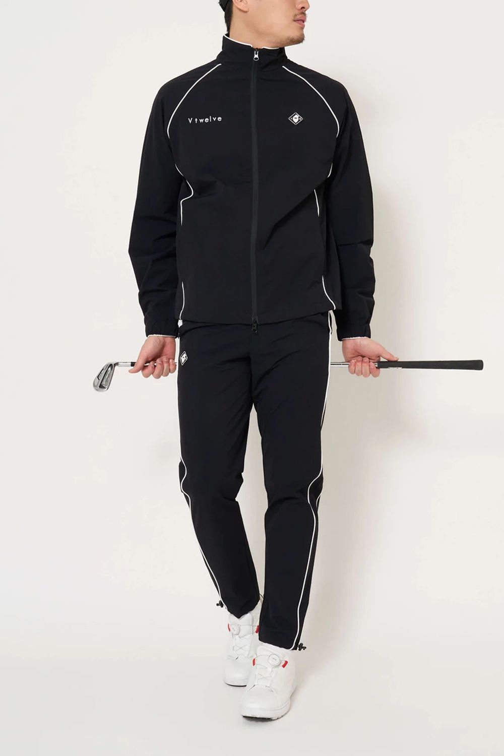 【26AW】 OH PIPE JKT / ホワイトパイピング バックプリント ナイロンジャケット (ブラック)