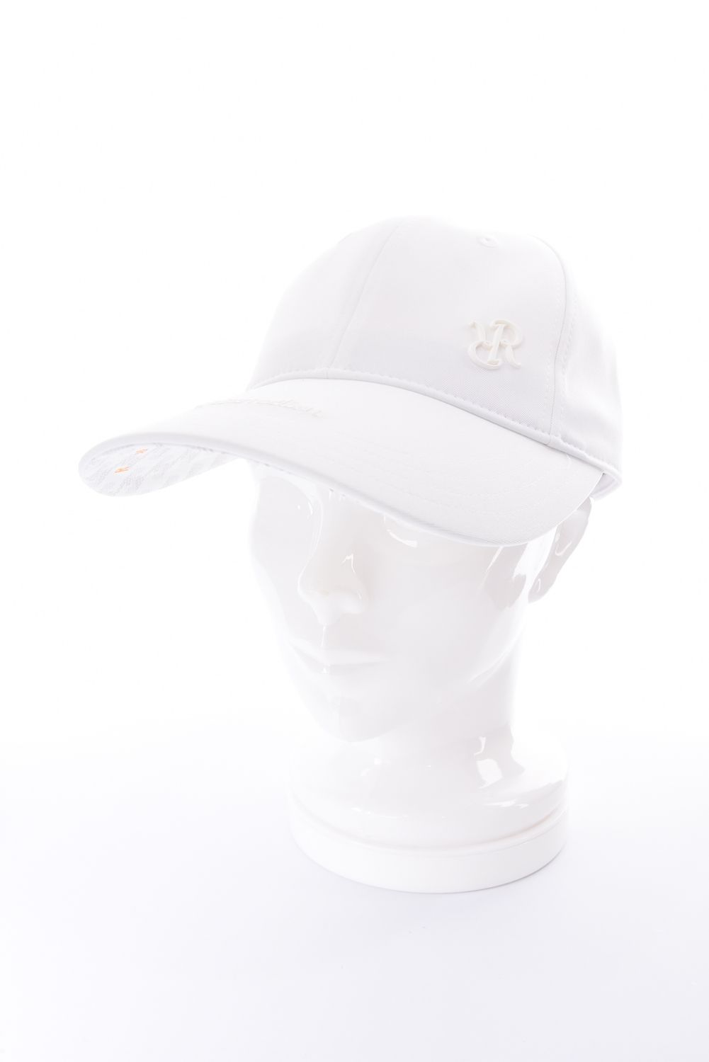 【26SS】 WIDE BRIM CAP / ブランドロゴ刺繍 本革ベルト つば広キャップ (ホワイト)*