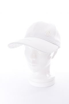 【26SS】 WIDE BRIM CAP / ブランドロゴ刺繍 本革ベルト つば広キャップ (ホワイト)*