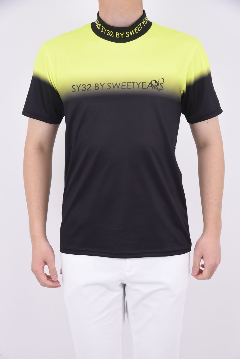 1PIU1UGUALE3 GOLF グラデーションモックネックTシャツ