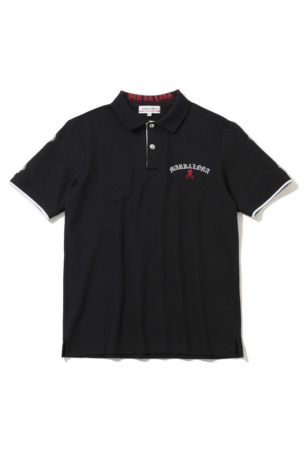 【26SS】 BONES PIQUE POLO / カノコ素材 ジャパンメイド BONEプリント ポロシャツ (ブラック)