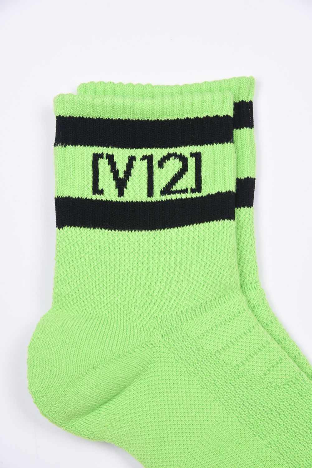 【26SS】 VT LINE MID SOCKS / ブランドロゴジャカード ライン ミドルソックス (グリーン)