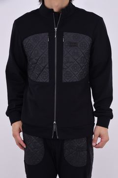 【26AW】 OBLIVION STRETCH HYBRID JACKET / モノグラムキルティング ボンディング素材 ハイブリッドジャケット (ブラック)