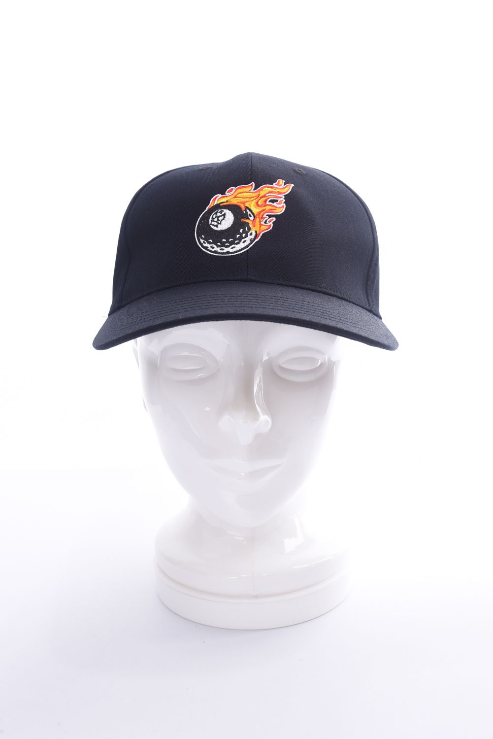 EIGHT BALL CAP / エイトボールグラフィック刺繍 ベースボールキャップ (ブラック)
