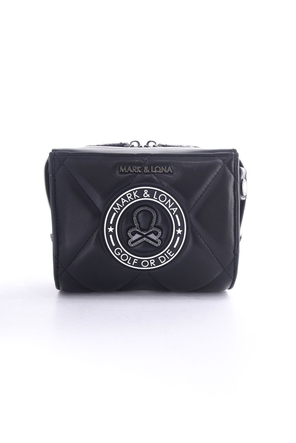 ETERNAL QUILTED 2-WAY BELT BAG / シンセティックレザー サークルスカル キルティング 2WAYウエストポーチ (ブラック)