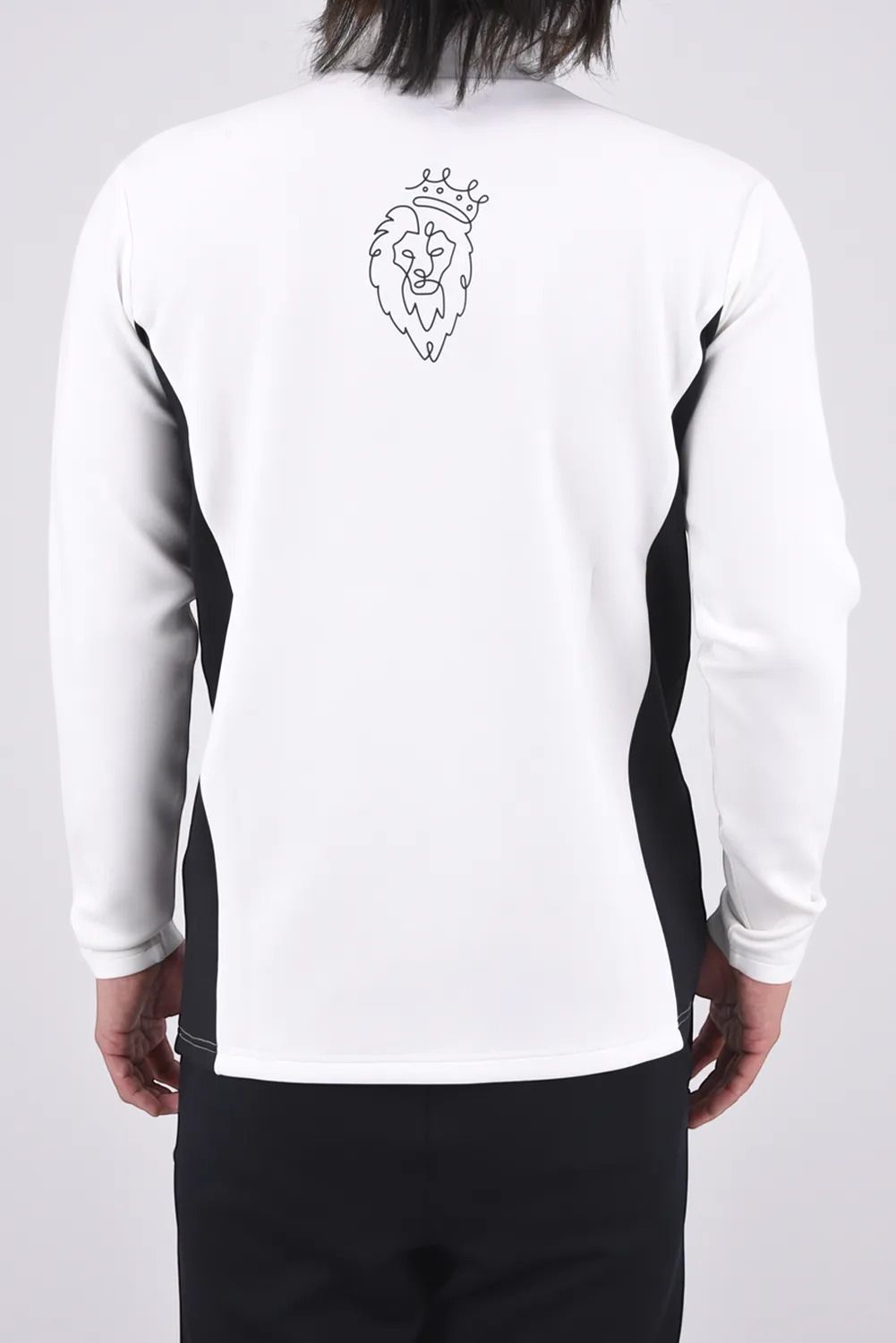 【26AW】 OHSL MOCK / モノトーン バイカラー 長袖モックネックTシャツ (ホワイト)