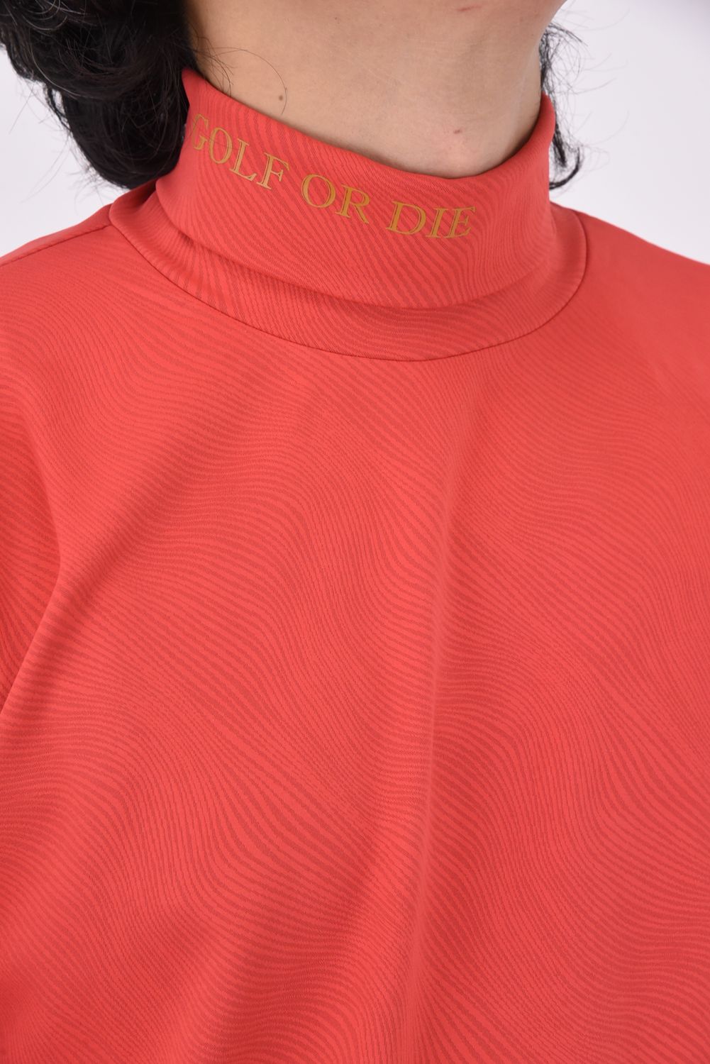 ATLANTIS PERFORMANCE MOCK NECK / モアレパターン ビックロゴ モックネック (レッド)