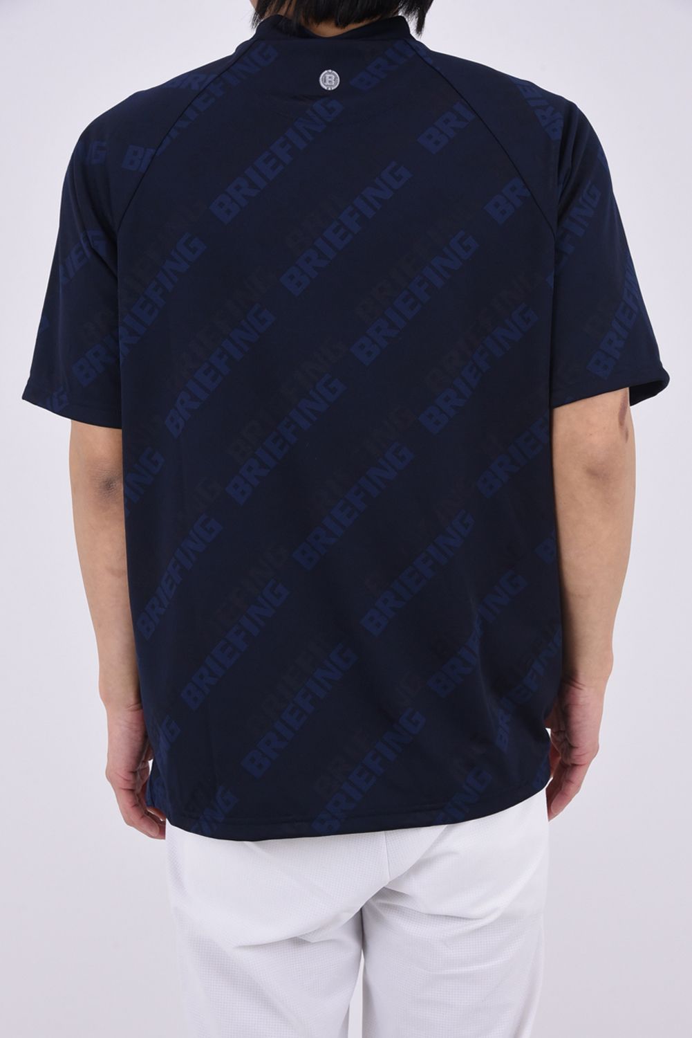 【26SS】 MEN'S SHADOW LOGO JQ HIGHNECK RF / バイアスロゴジャカード リラックスフィット モックネックTシャツ (ネイビー)