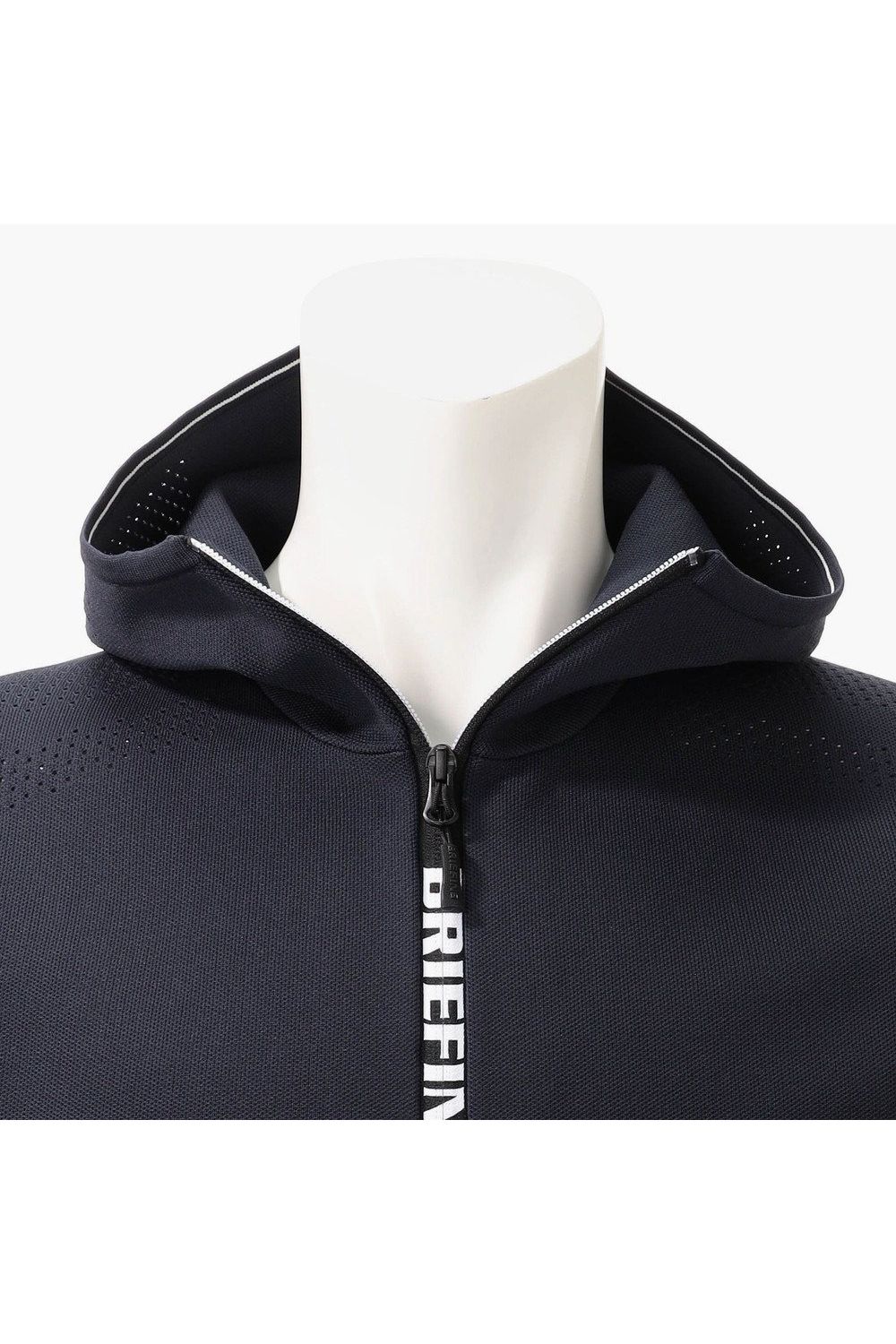 【26AW】 MEN'S DOUBLE JQ KNIT PARKA / バックロゴ ジップアップ ニットパーカー (ネイビー)