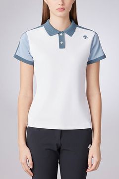 【期間限定ポイント10倍】【25SS】【レディース】 異素材切り替え ハイブリッド半袖シャツ (ホワイト)