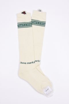 【レディース】 BUENA HIGH SOCKS / ロゴジャカード メタリック刺繍 ハイソックス (グリーン)