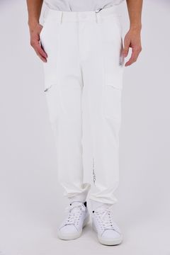 【26SS】【T-LINE】 CONTOUR FLEX CARGO JOGGER / モノトーン ポリエステルトリコット カーゴライクジョガーパンツ (ホワイト)