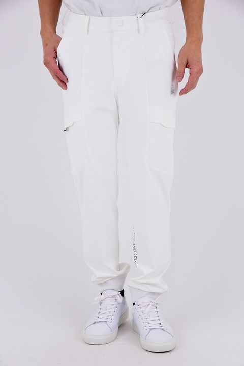 【26SS】【T-LINE】 CONTOUR FLEX CARGO JOGGER / モノトーン ポリエステルトリコット カーゴライクジョガーパンツ (ホワイト)